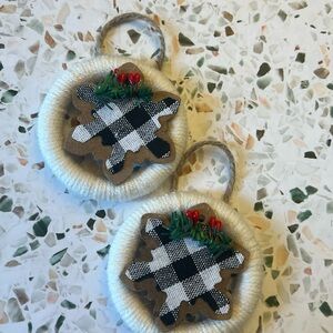 3/$25 - Farmhouse Buffalo Check Snowflake Ornament set - Handmade